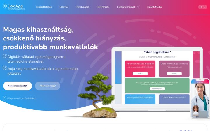 Snímek obrazovky employeecare.hu