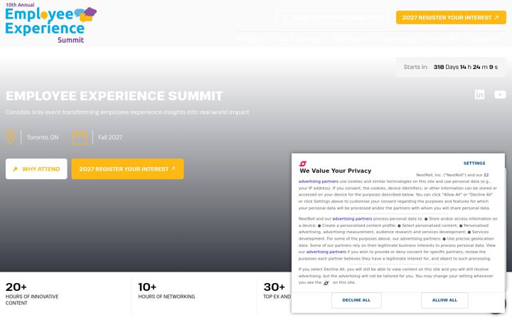 Zrzut ekranu employeeexperiencesummit.ca