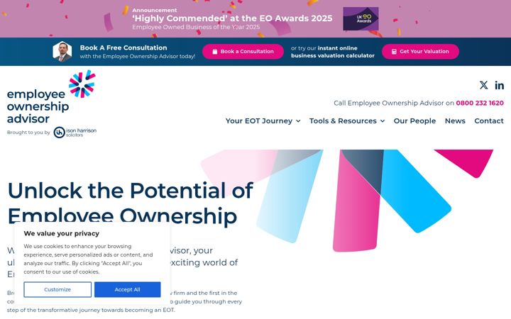 Screenshot of employeeownershipadvisor.co.uk