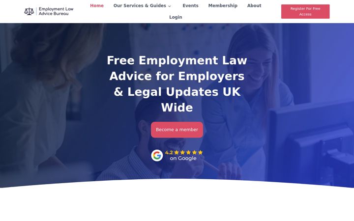 Snimka zaslona za employment-advice-bureau.org