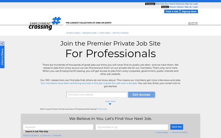 Screenshot of employmentcrossing.com