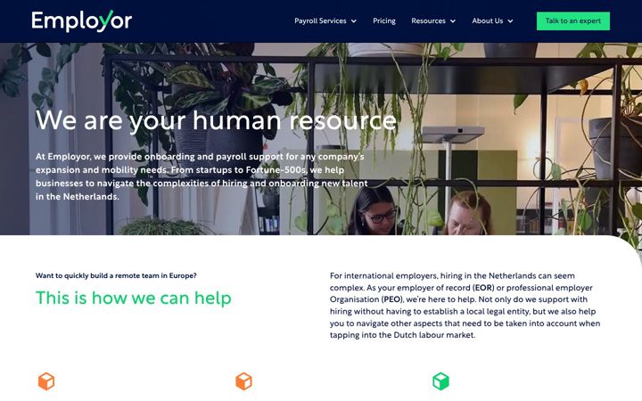 Screenshot of employor.com