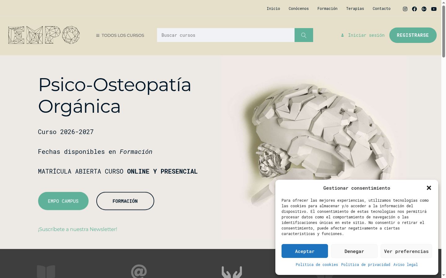 Screenshot del banner di consenso mostrato prima di qualsiasi interazione