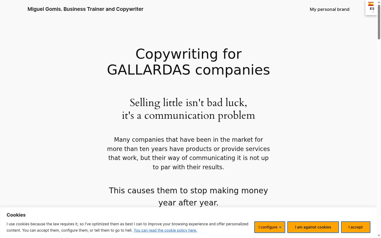 Screenshot of the consent banner shown before any interaction
