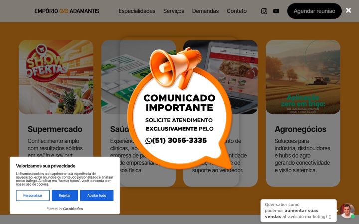 Екранна снимка на emporioadamantis.com.br