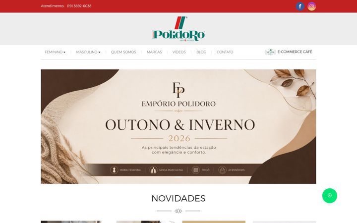 Ekrānuzņēmums no emporiopolidoro.com.br