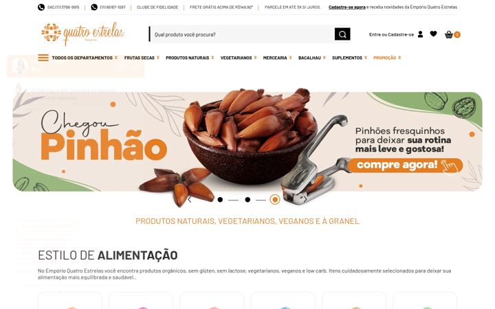 Screenshot of emporioquatroestrelas.com.br