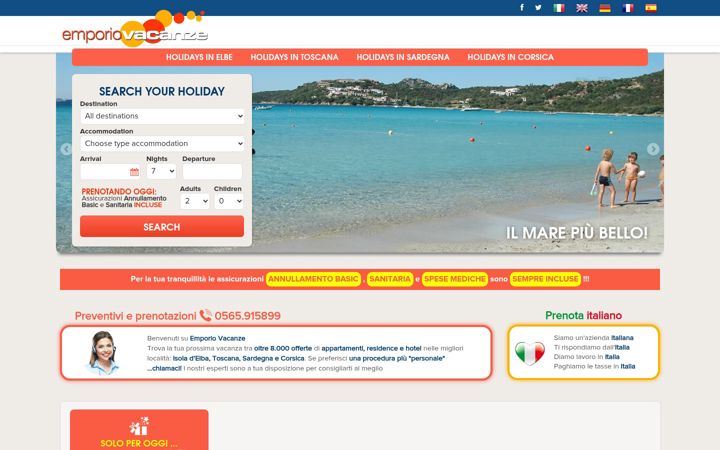 Screenshot of emporiovacanze.com