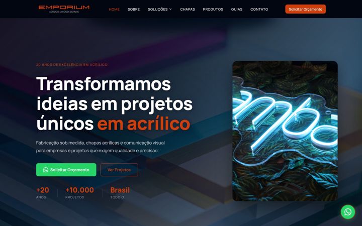 Ekrānuzņēmums no emporiumacrilicos.com.br