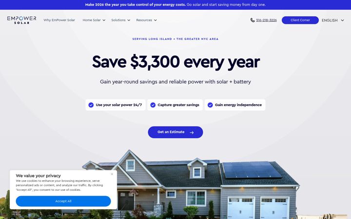 Screenshot of empower-solar.com
