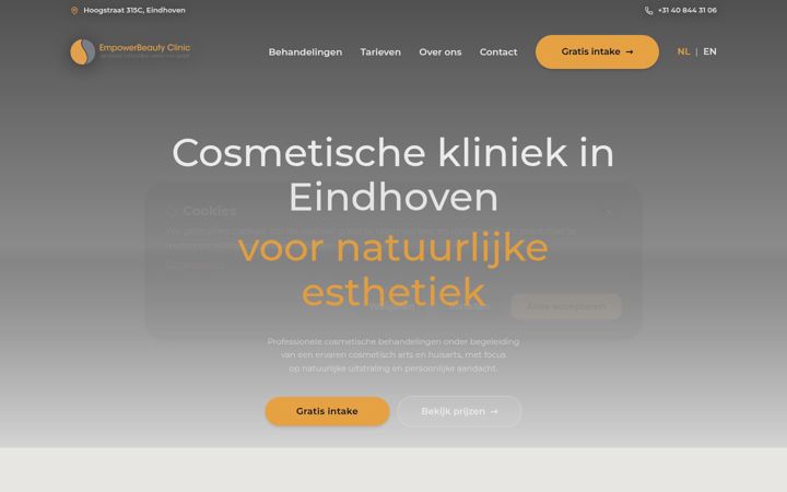 Ekrano kopija empowerbeautyclinic.nl