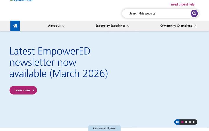 Screenshot stránky empowerednw.nhs.uk