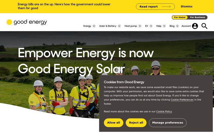 Screenshot stránky empowerenergy.co.uk