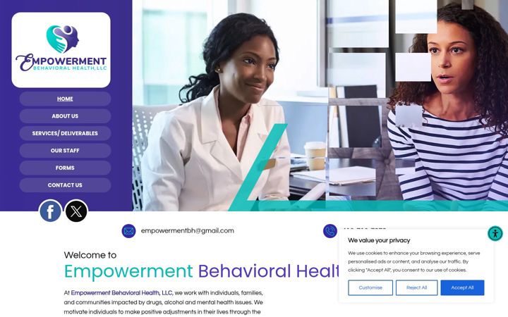 Posnetek zaslona empowermentbehavioralhealth.org