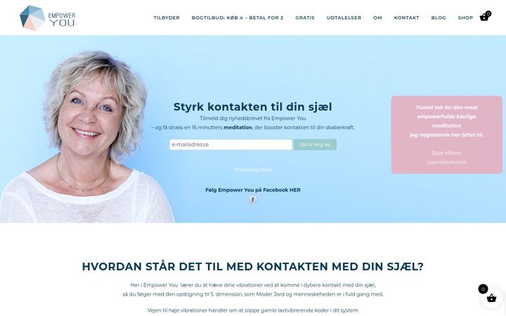 Screenshot stránky empoweryou.dk