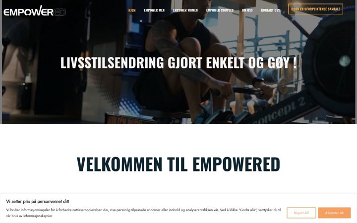 Screenshot van empowrd.no