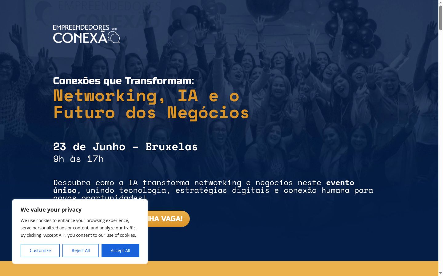 Screenshot del banner di consenso mostrato prima di qualsiasi interazione