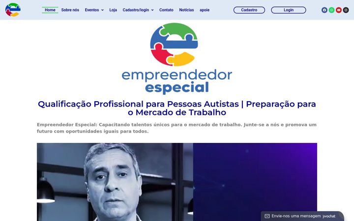 Екранна снимка на empreendedorespecial.com.br