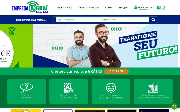 Екранна снимка на empregaaguai.com.br