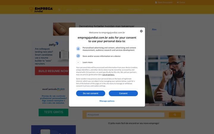 Екранна снимка на empregajundiai.com.br