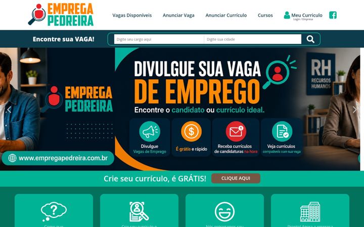 Екранна снимка на empregapedreira.com.br