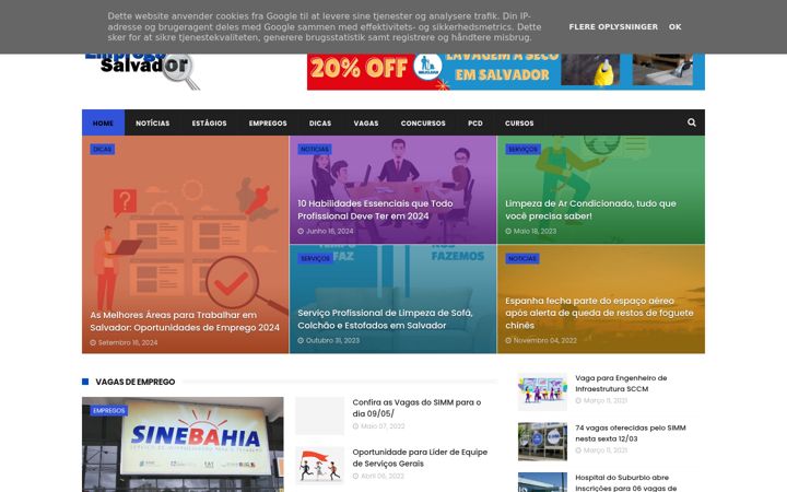 Екранна снимка на empregasalvador.com.br