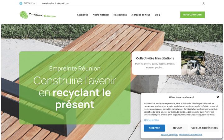 Snímek obrazovky empreintereunion.fr