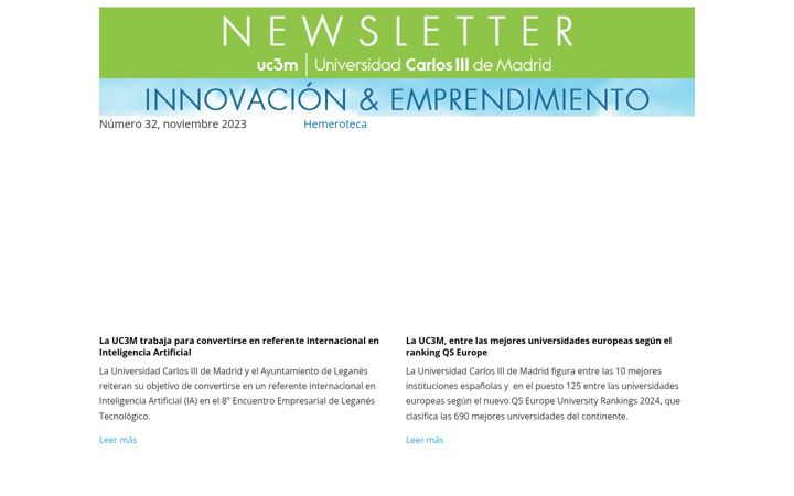 Skærmbillede af emprende-newsletter.uc3m.es