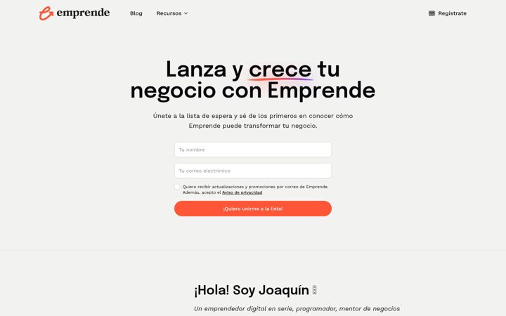 Screenshot of emprende.uno