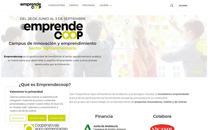 Skærmbillede af emprendecoop.es