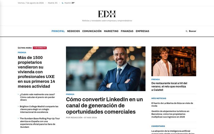 Screenshot of emprendedoresdehoy.com