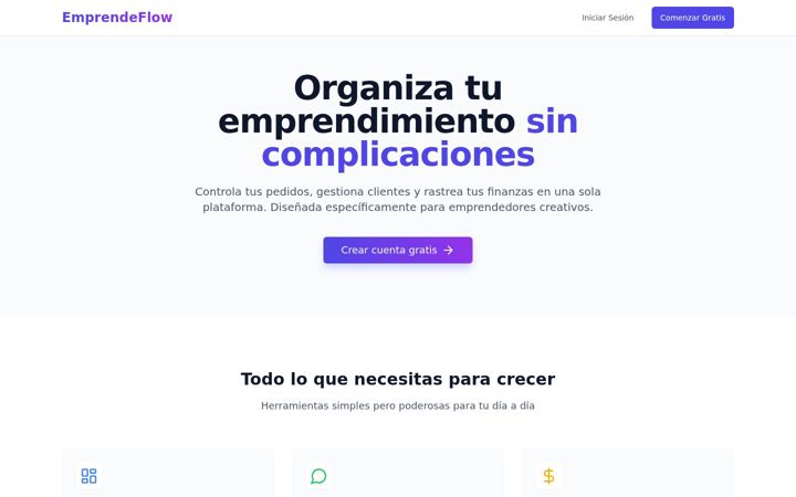 Screenshot of emprendeflow.com