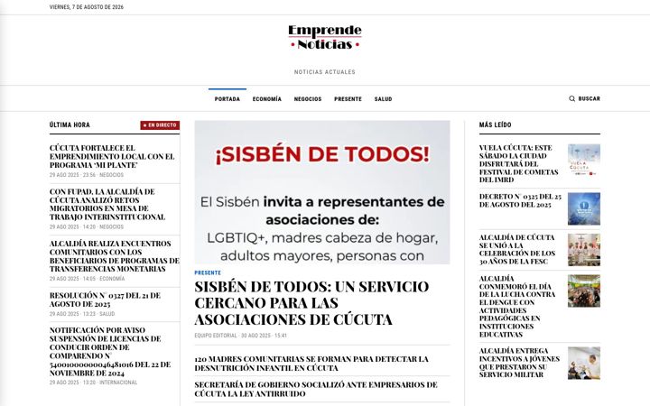 Skærmbillede af emprendenoticias.co