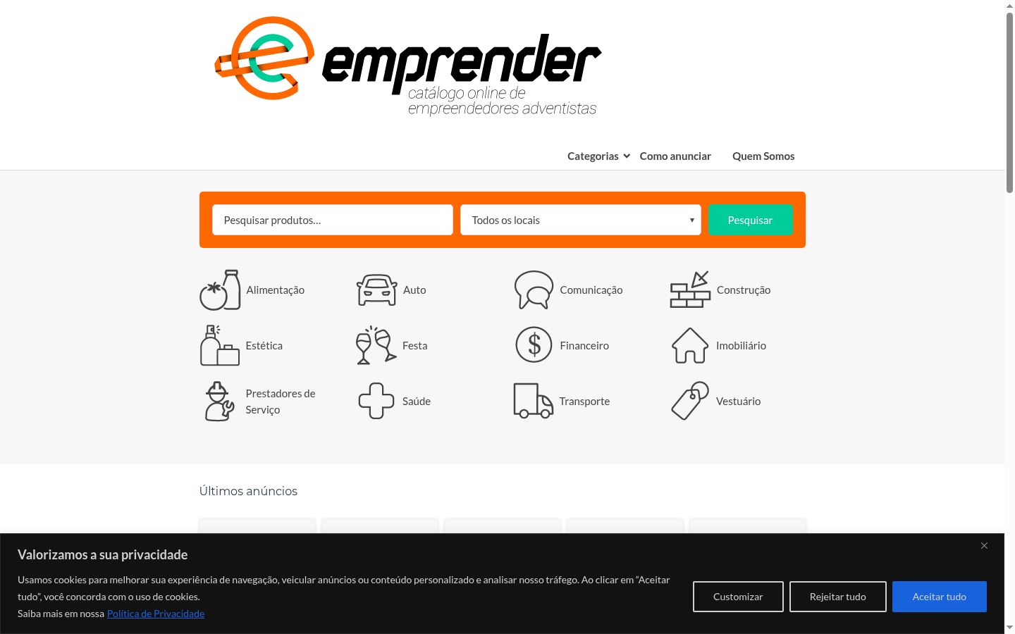 Screenshot of the consent banner shown before any interaction