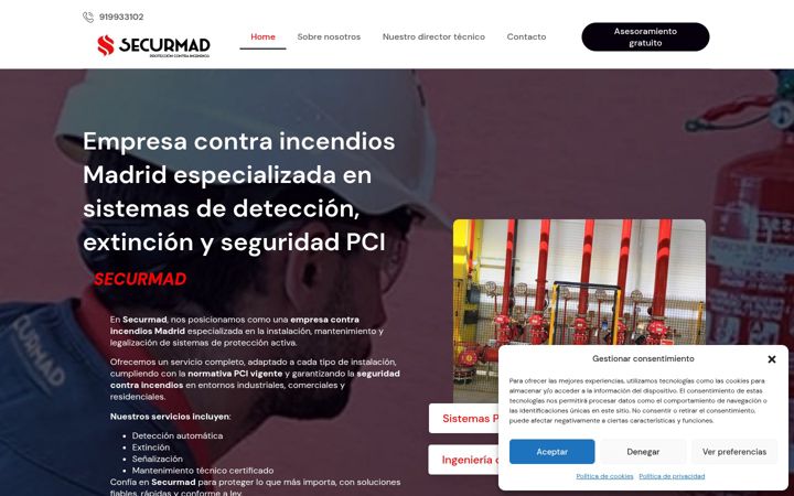 Screenshot of empresacontraincendiosmadrid.com