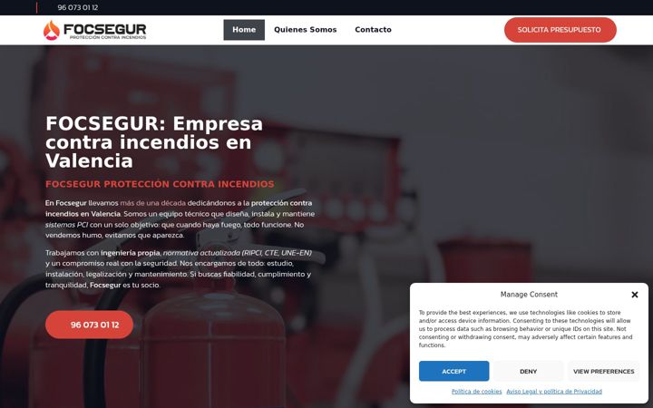 Screenshot of empresacontraincendiosvalencia.com