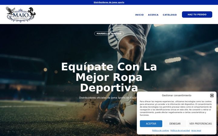 Ekraanipilt saidist empresadeportivamaio.es