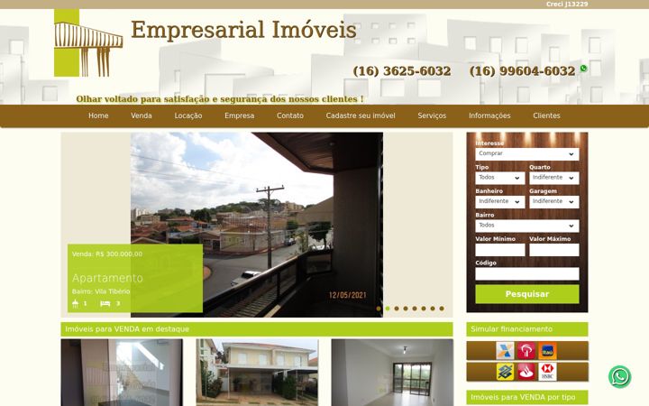 Екранна снимка на empresarialimoveis.com.br