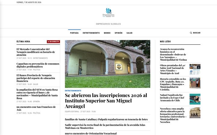 Screenshot of empresariosglobales.com
