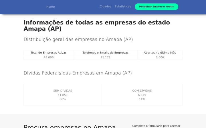 Екранна снимка на empresasamapa.com.br