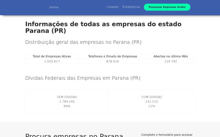 Capture d'écran de empresasnoparana.com.br