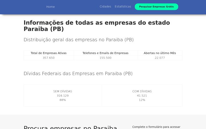 Capture d'écran de empresasparaiba.com.br