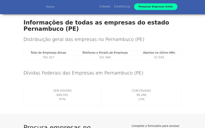 Capture d'écran de empresaspernambuco.com.br