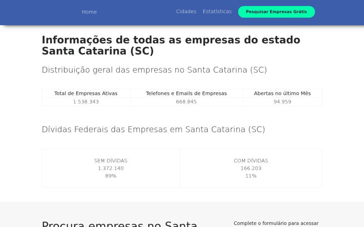 Capture d'écran de empresassantacatarina.com.br