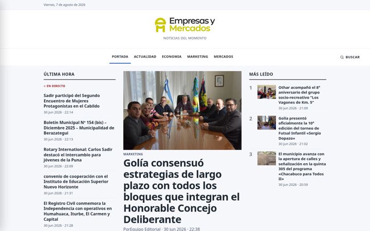 Screenshot of empresasymercados.com