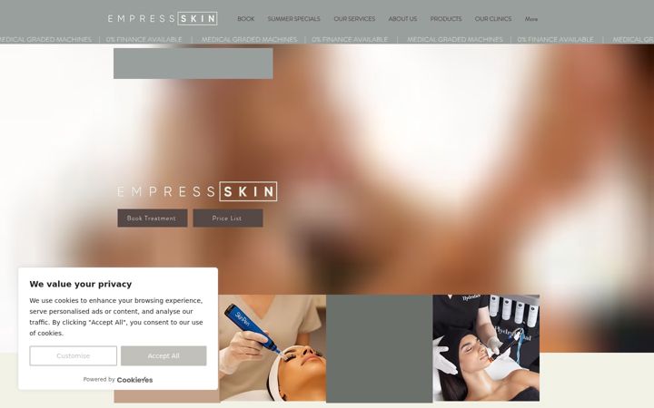 Zrzut ekranu empressskin.co.uk
