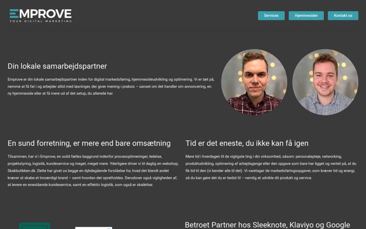 Screenshot stránky emprove.dk