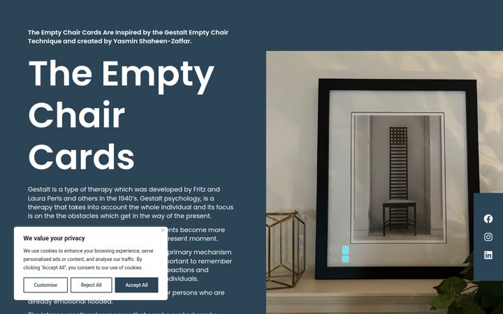 Screenshot of emptychaircards.com