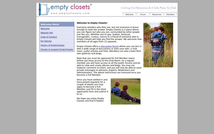 Screenshot of emptyclosets.com