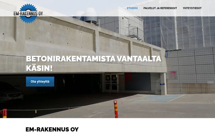 Screenshot van emrakennus.fi